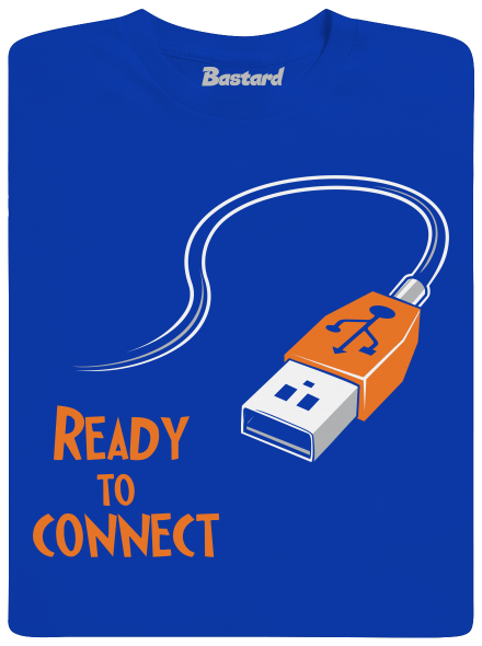 USB csatlakozás férfi hosszú ujjú póló Royal Blue