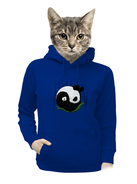 Két alvó panda női kenguruzsebes pulóver Royal Blue Mal