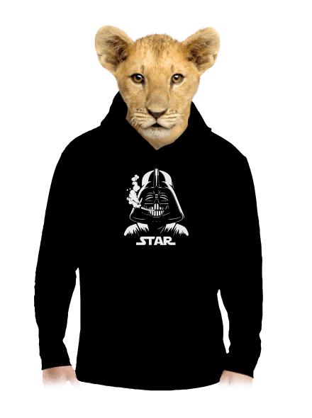 Darth Star gyerek kenguruzsebes pulóver Black