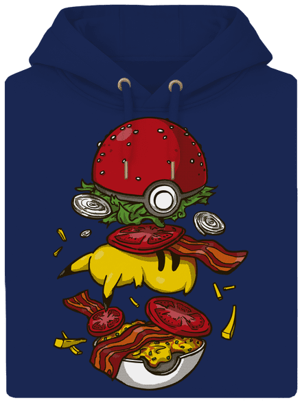 Pokémon burger unisex prémium pulóver Navy