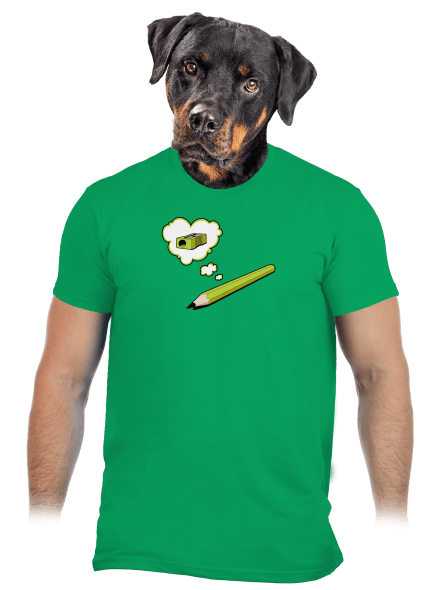 Ceruza és hegyező férfi póló Kelly Green