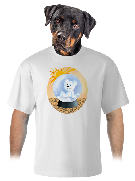 Medve a labdában unisex túlméretezett póló White
