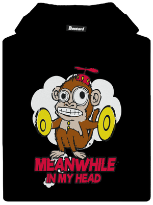 Monkey in my head gyerek kenguruzsebes pulóver Black