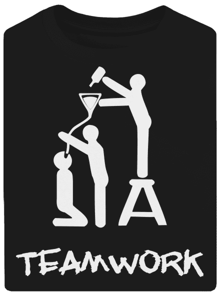 Teamwork unisex túlméretezett póló Black