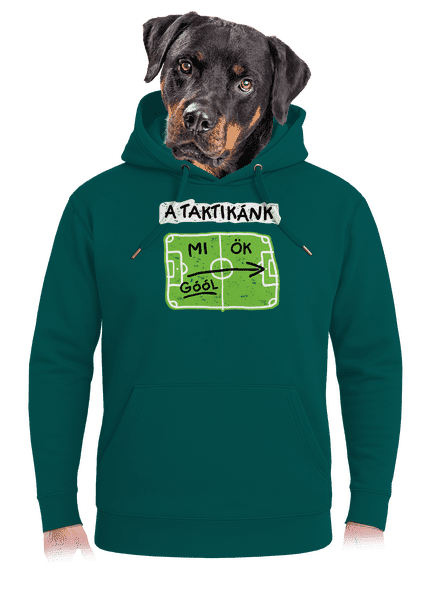 A futballtaktikánk unisex prémium pulóver Emerald Green