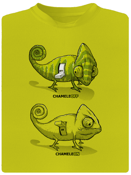 ChameleON ChameleOFF férfi sportpóló Neon Yellow