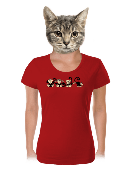 Majmok női póló Red Mal