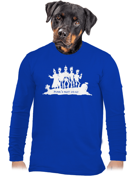 Punks not dead! férfi hosszú ujjú póló Royal Blue