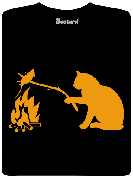 Macska-egér harc férfi póló Black