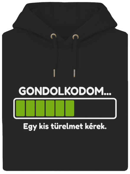 Gondolkodom unisex prémium pulóver Dark Black