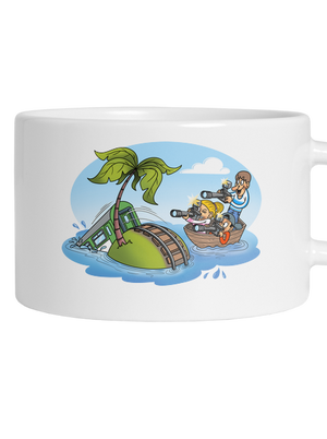 Vasúti sziget macaron bögre White