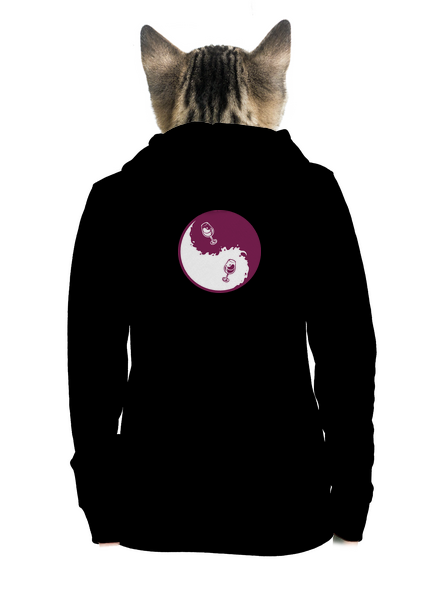 Yin Yang bor cipzáras női pulóver Black