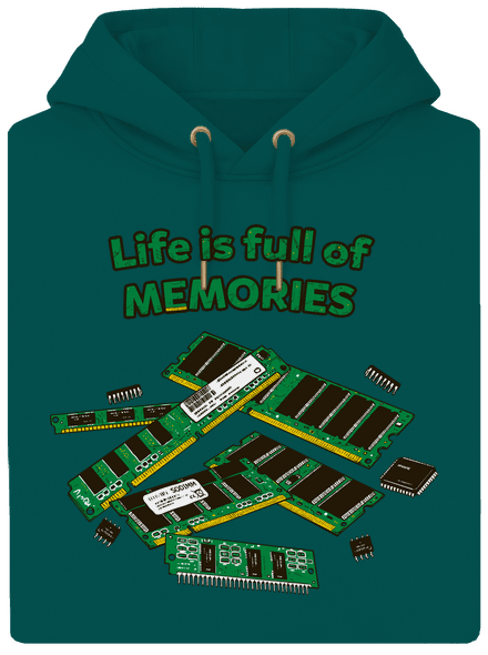 Memóriában tárolva unisex prémium pulóver Emerald Green