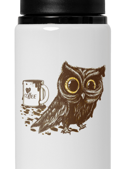 Koffeinfüggő bagoly kulacs White