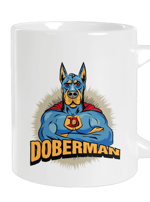 Doberman nagy bögre White