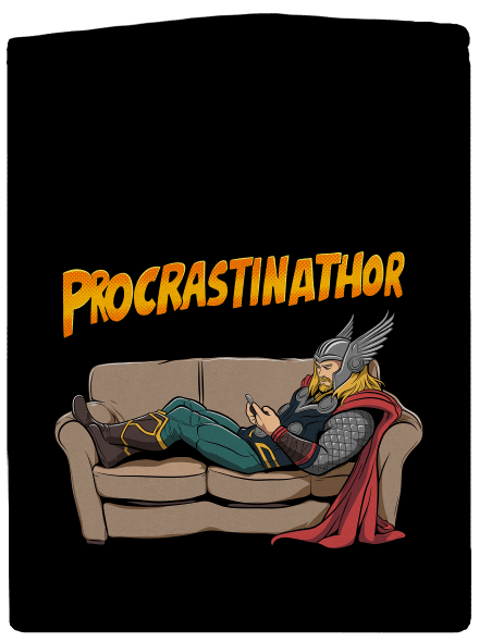 Procrastinathor cipzáras férfi pulóver Black