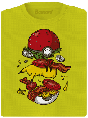 Pokémon burger női sportpóló Neon Yellow
