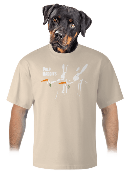 Pulp Rabbits unisex túlméretezett póló Almond
