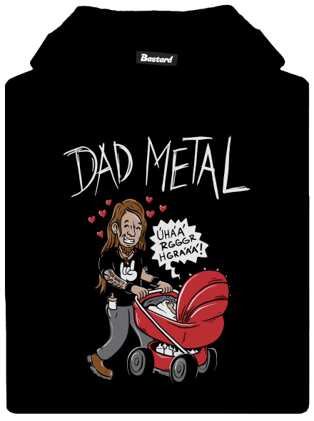 Dad metal gyerek kenguruzsebes pulóver Black