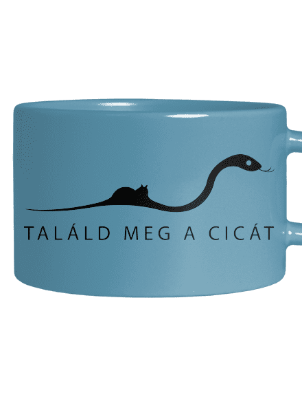 Találd meg a cicát macaron bögre Blue Macaron