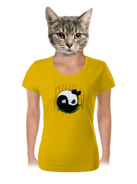 Két alvó panda női póló Yellow