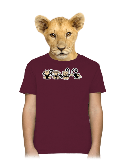 Majmok gyerek póló Burgundy