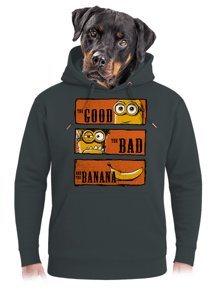 A Jó, a Rossz és a Banán unisex prémium pulóver Charcoal