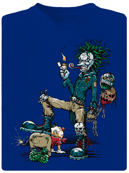 Evil clown férfi sportpóló Royal Blue Mal