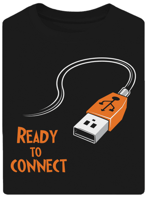 USB csatlakozás unisex túlméretezett póló Black