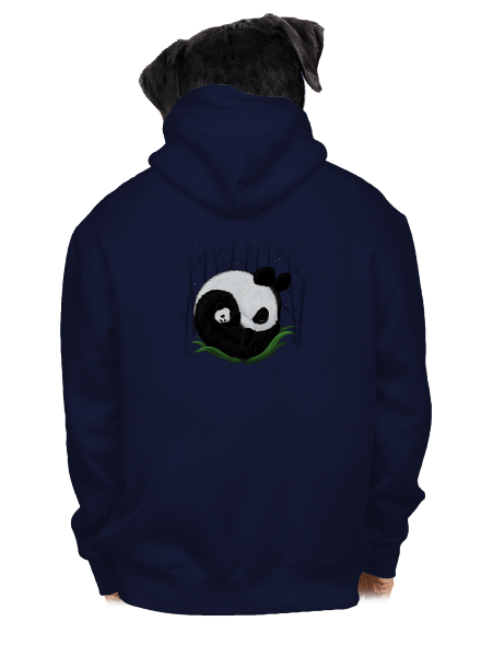 Két alvó panda cipzáras férfi pulóver Navy