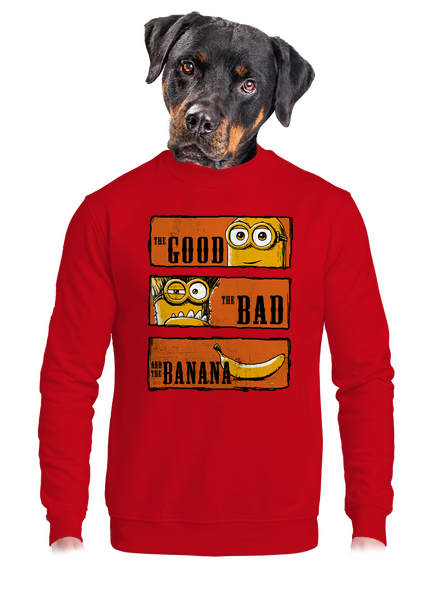 A Jó, a Rossz és a Banán unisex crewneck Red