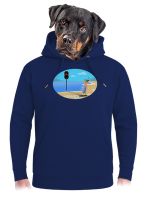 Biztonságos úszás unisex prémium pulóver Navy