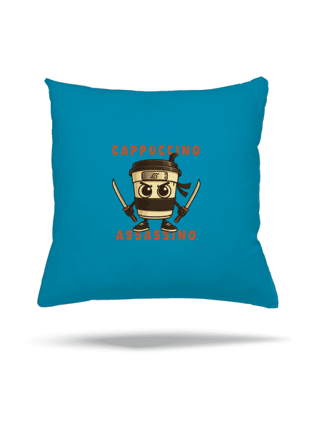Cappuccino Assasino – Italian Brainrot párna Blue Turquoise