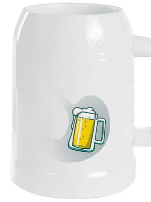 A hasban söröskorsó White