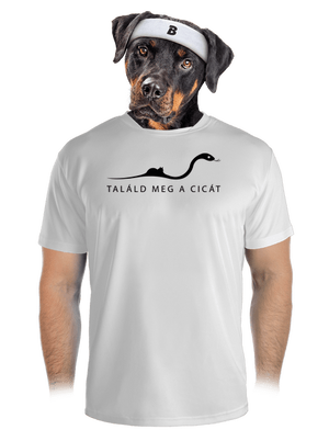 Találd meg a cicát férfi sportpóló White