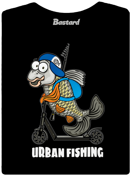 Urban fishing prémium női póló Black