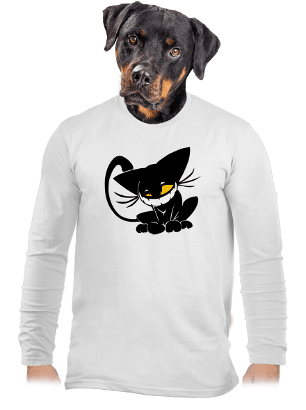 Evil cat férfi hosszú ujjú póló White
