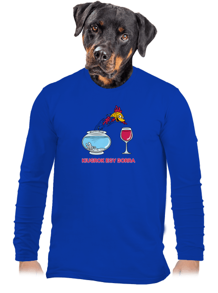 Kiugrok egy borra férfi hosszú ujjú póló Royal Blue