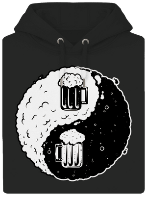 Jin Jang sör unisex prémium pulóver Dark Black