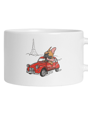 Francia buldog macaron bögre White