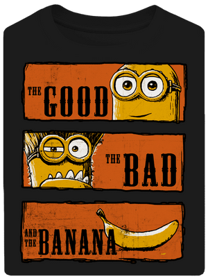 A Jó, a Rossz és a Banán unisex túlméretezett póló Black