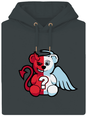 Angyal vagy ördög unisex prémium pulóver Charcoal