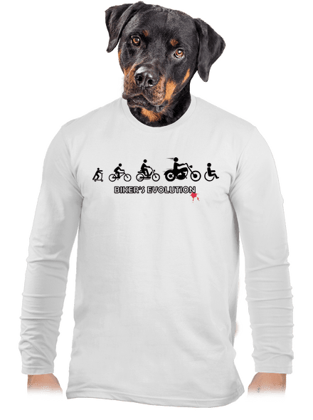 Bikers evolution férfi hosszú ujjú póló White