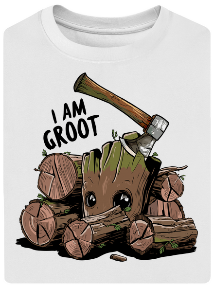 I Am Groot unisex túlméretezett póló White