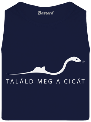 Találd meg a cicát férfi trikó French Navy