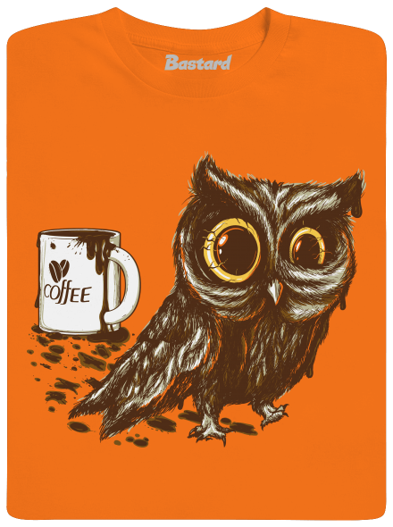 Koffeinfüggő bagoly gyerek póló Orange