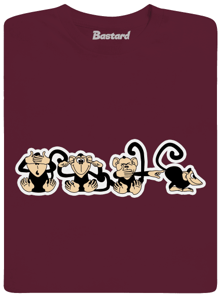 Majmok gyerek póló Burgundy