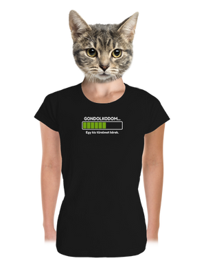 Gondolkodom prémium női póló Black