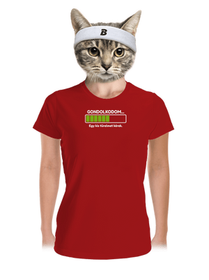 Gondolkodom női sportpóló Red Mal