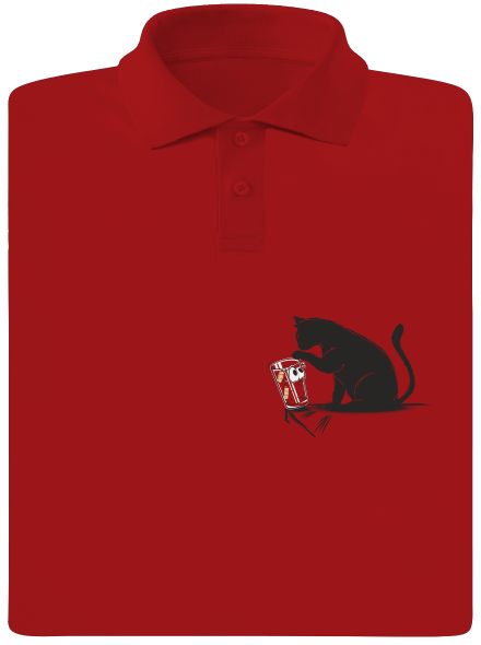 Macska és üveg férfi pólóingek Red Mal